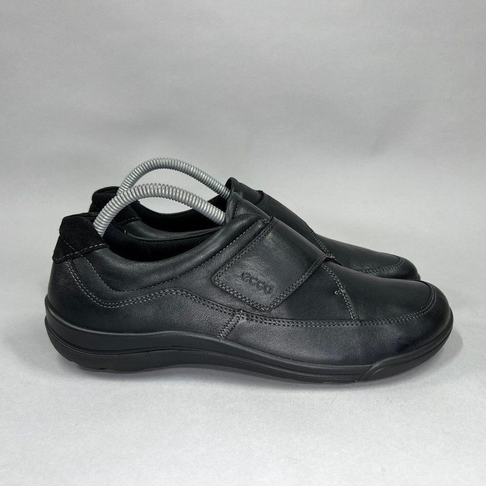 Ecco Shoes Women's Size EU 41 Black Leather Flair Monk Strap Slip On Shoes